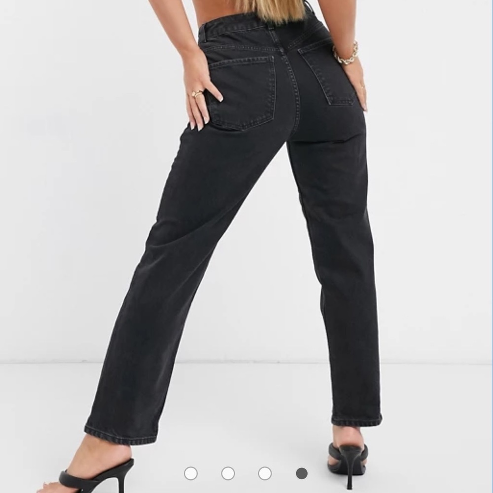 ASOS high rise stretch 'slim' straight leg jeans - Picture 6 of 9